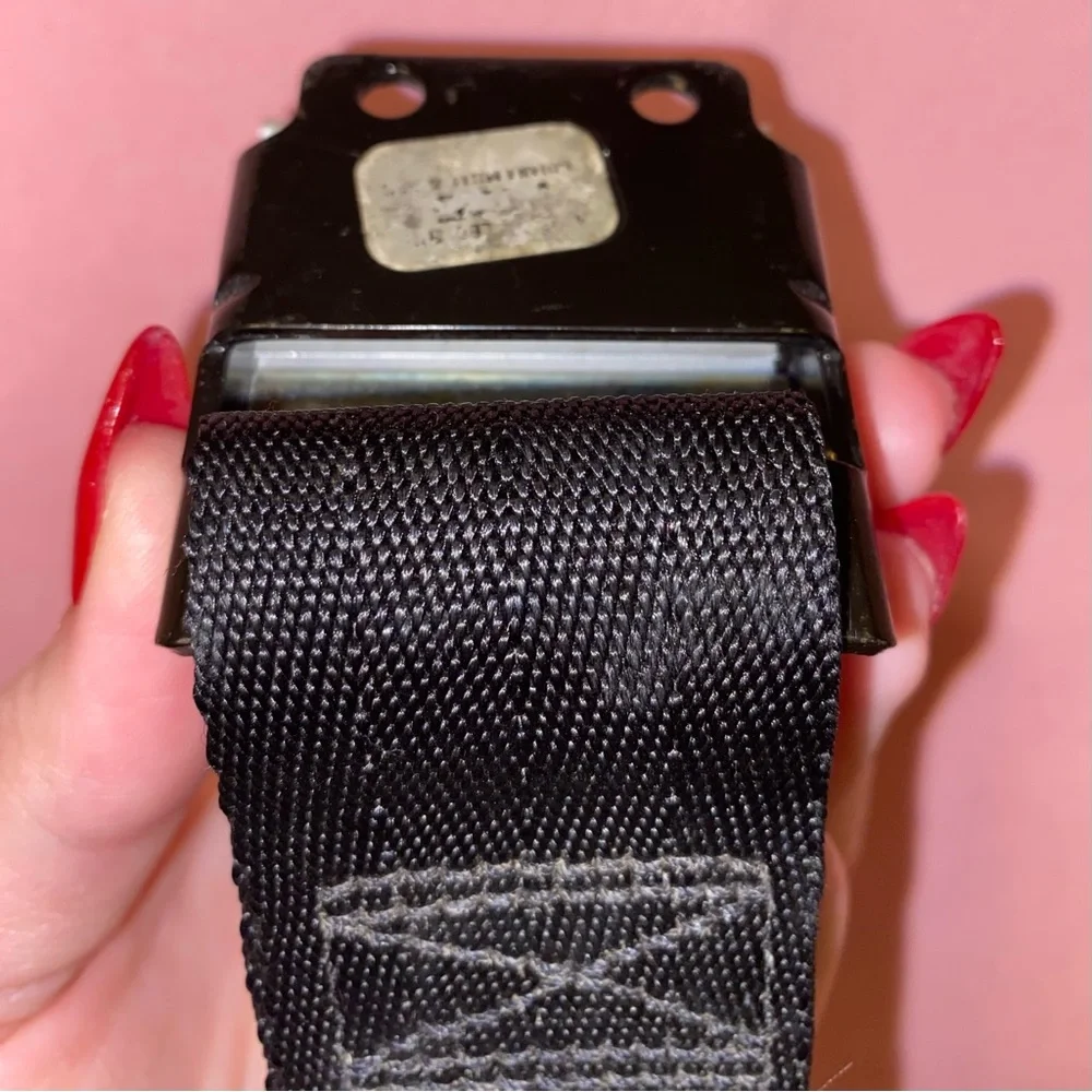Car Seat ‘Belt’ w/ Silver Buckle Black Punk Goth Hot Topic Skater Y2K Rock Metal